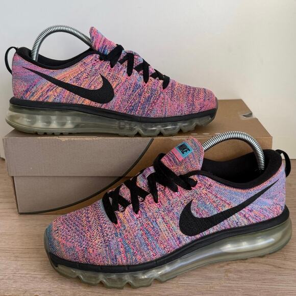 RARE 2015 Nike Flyknit Max MultiColor Women Running Sneakers - SZ 9 - Picture 5 of 13